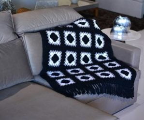Manta de Crochê Para Decorar Sofa