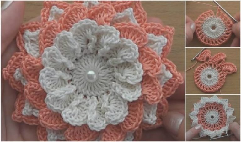 como fazer flor de crochê passo a passo