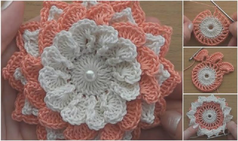 como fazer flor de crochê passo a passo