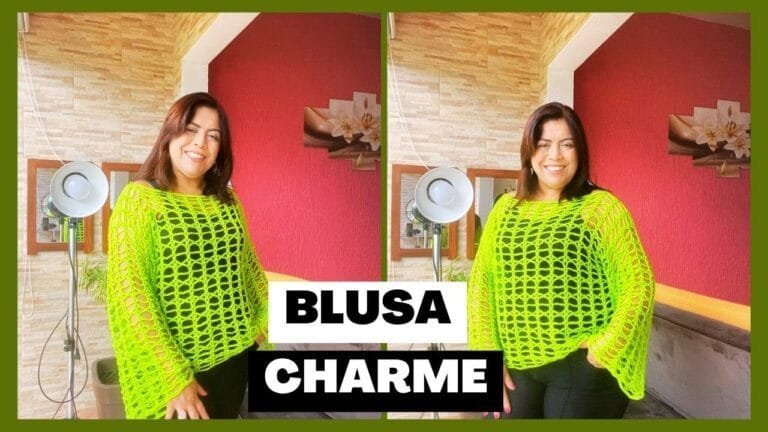 Blusa Charme de Crochê Verde Limão