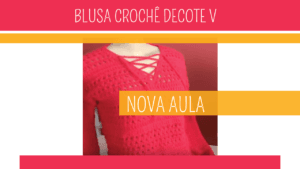 Blusa de Crochê Com Decote V