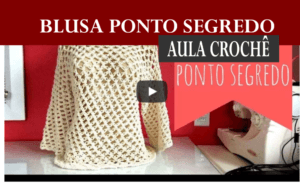 Blusa de Crochê Manga 3/4 Ponto Segredo