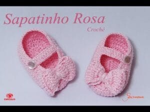 Sapatinhos de Crochê Princesa Rosa