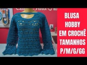 Blusa Crochê Manga Longa