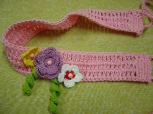 Faixa de Cabelo Para Bebê Crochê