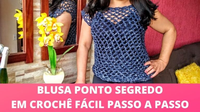 Blusa Jeans Feminina em Crochê Passo a Passo